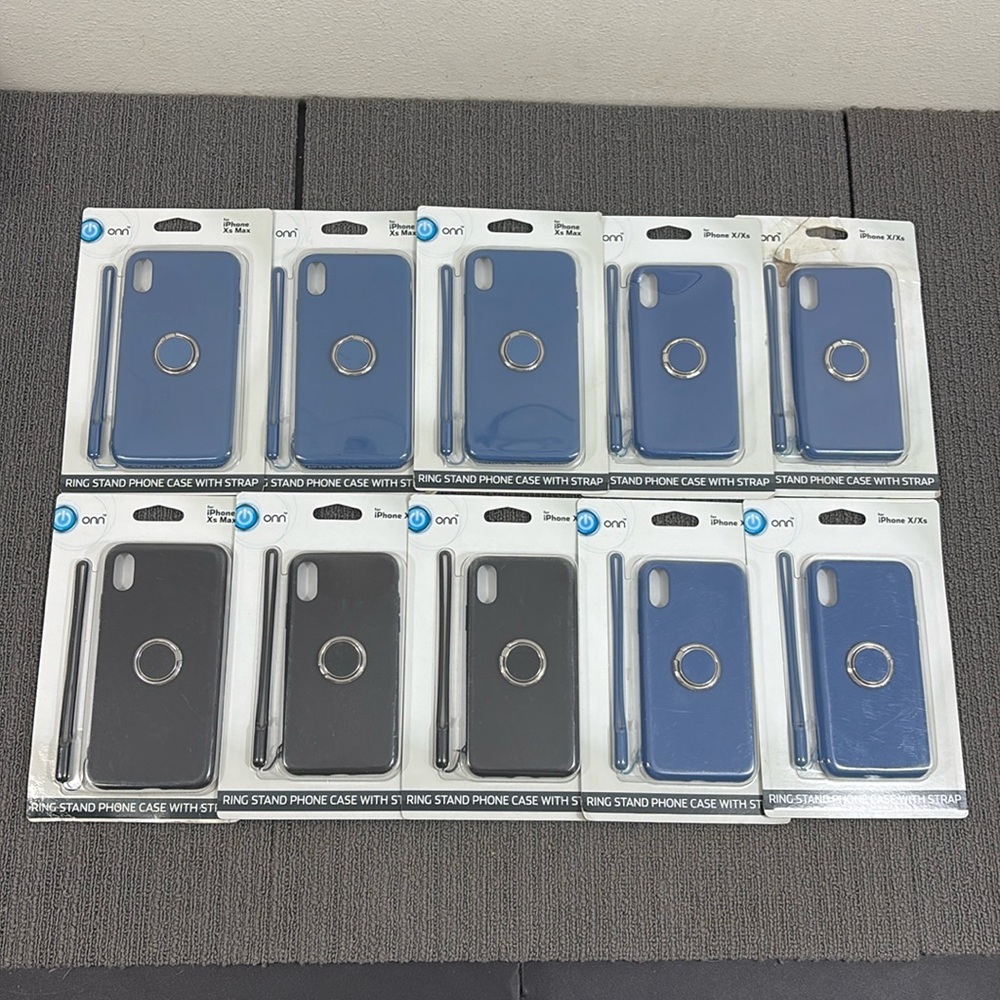 Lot of 10 ONN Iphone Ring Stand Phone Case with Removeable Strap X/XS & XS Max
